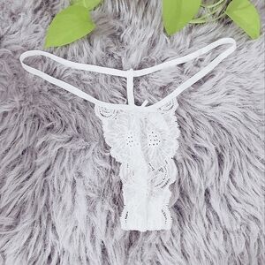 La Senza White Label Beaded Embellished Lace Slim Thong Panty